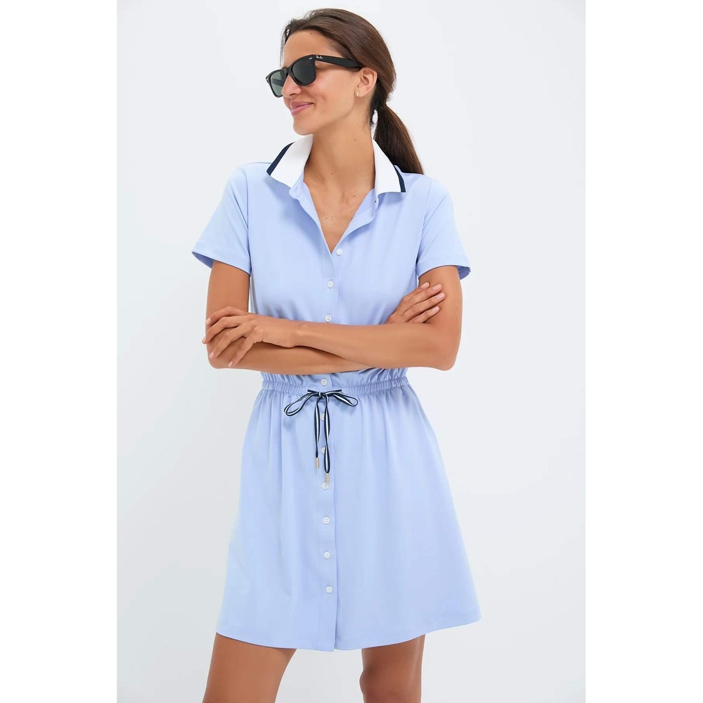 Tuckernuck Light Blue Short Sleeve Performance Jersey Alcott Golf Dress Size S